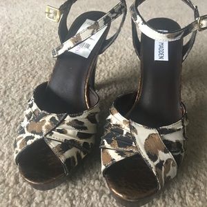 Steve Madden Animal Print Open Toe Pump
